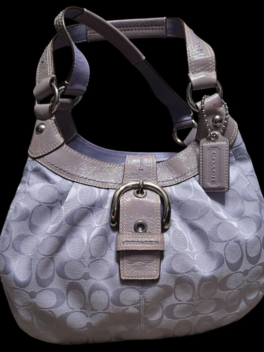Coach Lavender Signature Jacquard Satchel and Wallet Set